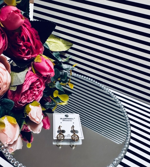 KOLCZYKI BLUEBERRY ZŁOTE