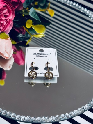 KOLCZYKI BLUEBERRY ZŁOTE