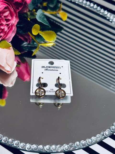 KOLCZYKI BLUEBERRY ZŁOTE