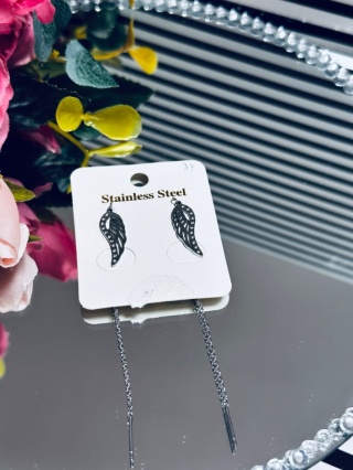 KOLCZYKI WISZĄCE SKRZYDŁA CYRKONIE SREBRNE