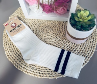 SKARPETY Z PASKAMI BIAŁE 35/38