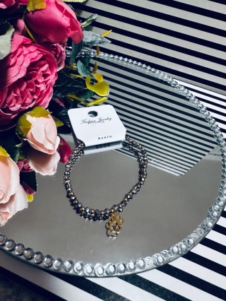 BRANSOLETKA KORALIKI ŁAPKA PSA