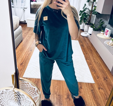 KOMPLET DRESOWY WELUR CC SZMARAGD