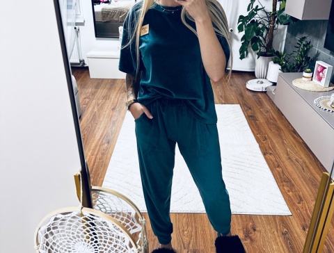 KOMPLET DRESOWY WELUR CC SZMARAGD