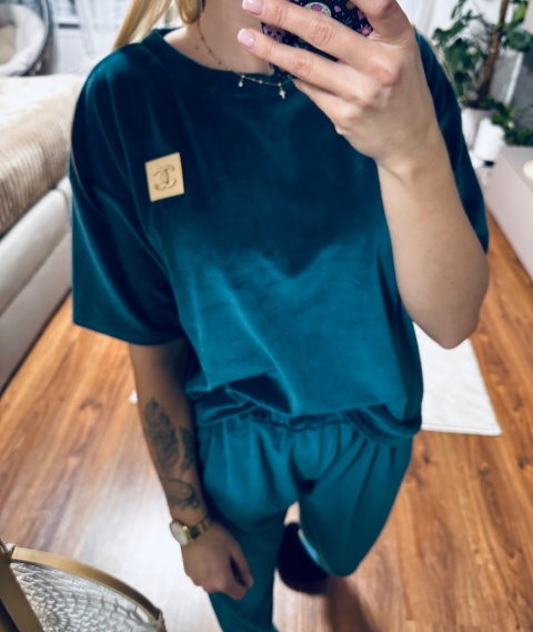 KOMPLET DRESOWY WELUR CC SZMARAGD