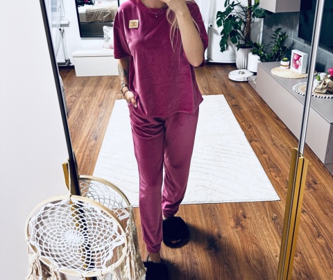 KOMPLET DRESOWY WELUR CC RÓŻ