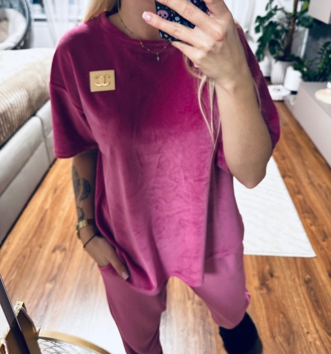 KOMPLET DRESOWY WELUR CC RÓŻ