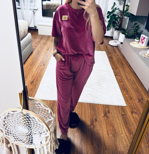 KOMPLET DRESOWY WELUR CC RÓŻ