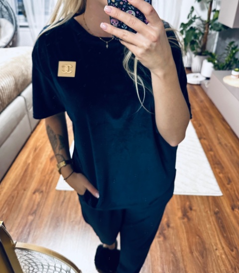 KOMPLET DRESOWY WELUR CC GRANAT