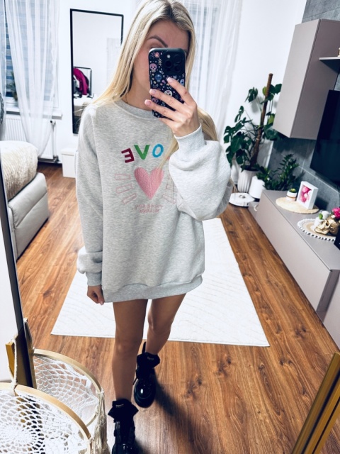 BLUZA DŁUGA SZARA