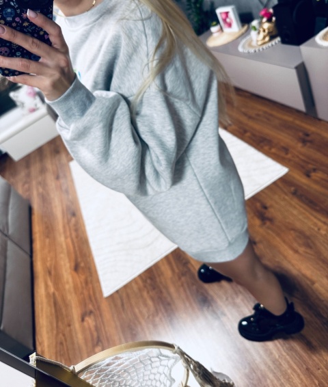 BLUZA DŁUGA SZARA