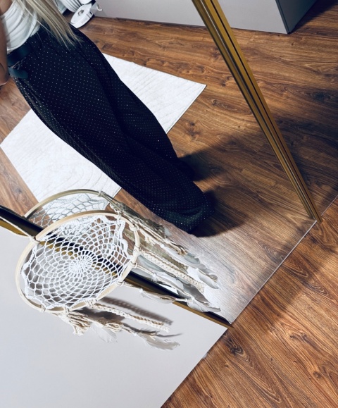 SPODNIE DZWONY CZEKOLADA/CYRKONIE