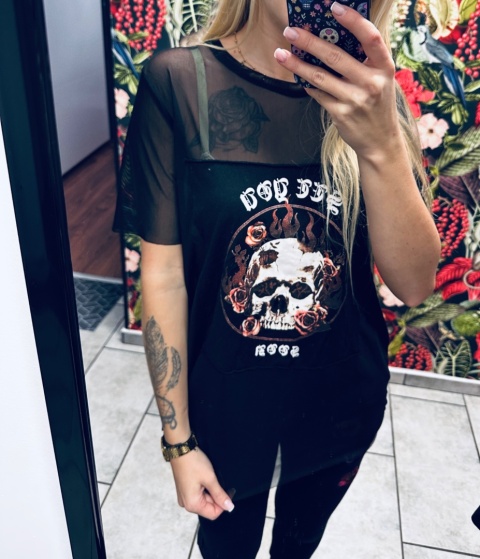 BLUZKA CZASZKA SIATKA