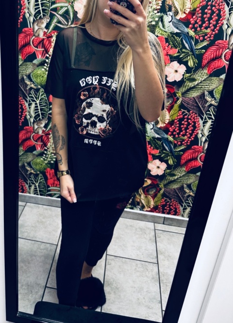 BLUZKA CZASZKA SIATKA