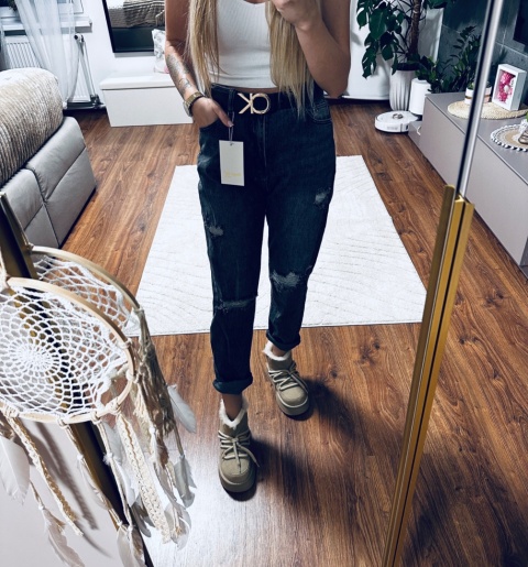SPODNIE JEANS MOM FIT