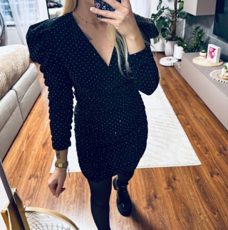 SUKIENKA CZARNA CYRKONIE