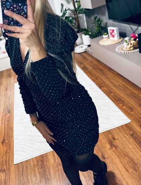 SUKIENKA CZARNA CYRKONIE