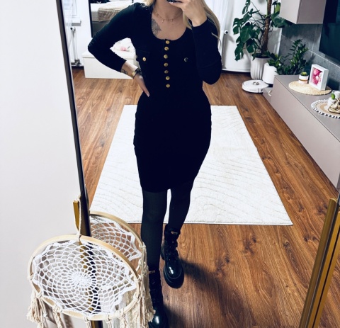 SUKIENKA PRĄŻEK ZŁOTE GUZIKI