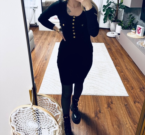 SUKIENKA PRĄŻEK ZŁOTE GUZIKI