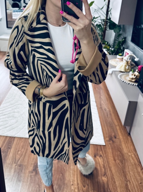PŁASZCZ ZAMSZOWY ZEBRA