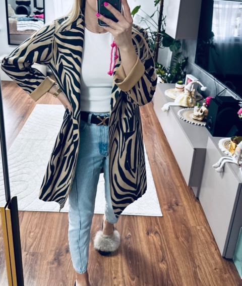 PŁASZCZ ZAMSZOWY ZEBRA