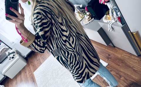 PŁASZCZ ZAMSZOWY ZEBRA